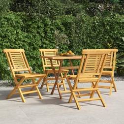 vidaXL Lot de 4 Chaises de Jardin Pliantes Bois Massif Teck