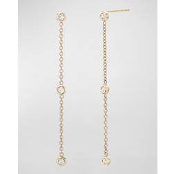 Zoe Lev 14K Yellow Gold Diamond Bezel Linear Drop Earrings