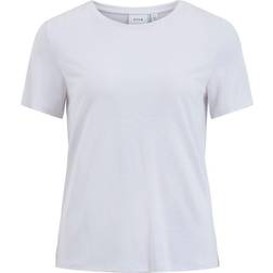 Vila Modala Short Sleeved Round Neck Top - Optical Snow