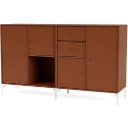 Montana Furniture Couple With White Legs Skänk Hazelnut H 82.2 cm W 139.2 cm D 38 cm Sideboard