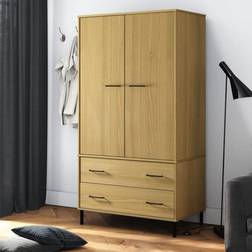 vidaXL Garde-robe Avec Pieds En Métal Marron 90x55x172,5 cm Armoire