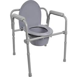 McKesson commode chair fixed arms steel back bar up to 350 lbs