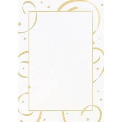 Great PapersÂ Gold Stars & Streamers Flat Card Invitations with Envelopes, 10/Pack Gold