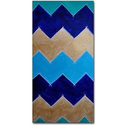 Trademark Fine Art ''Blue and Gold Chevron'' Nicole Dietz ND090-C1224GG Wall Decor