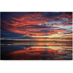 Trademark Fine Art 'Red Sunset Clouds' Photographic Print on Wrapped Wall Decor