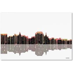 Trademark Fine Art 'Augusta Skyline' Graphic on Wrapped Wall Decor