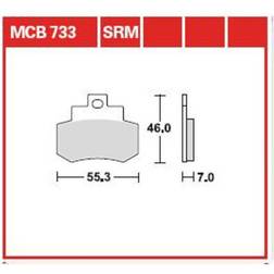 TRW Lucas Bremsbeläge organisch MCB733 55,3x46x7mm