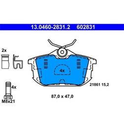 ATE 13.0460-2831.2 Juego De Pastillas De Freno Con Avisador Acístico De Desgaste Con Tornillos Pinza Freno Mitsubishi: Colt 6