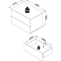 VCM Holz Wandschublade Nachttisch