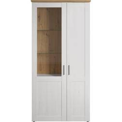 Vaisselier 2 Portes Dont Une Avec Trempé L95 cm Vitrine en verre