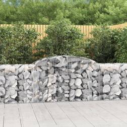 vidaXL Cesti Gabbioni Ad Arco 2 Pz 300x50x80/100 cm Ferro Zincato