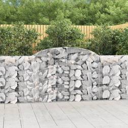 vidaXL Buede Gabionkurve 3 Stk 300x30x100/120 cm Galvaniseret Jern