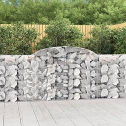 vidaXL Arched Gabion Baskets 2 Galvanised Iron Silver