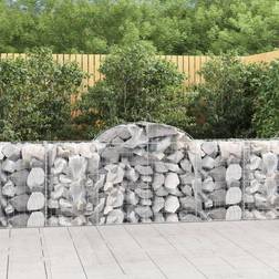 vidaXL Buede Gabionkurve 7 Stk 200x50x80/100 Cm Galvaniseret Jern