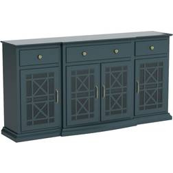 Walker Edison Furniture Co Landon Tiered Dark Teal Sideboard 59.8x30.5"