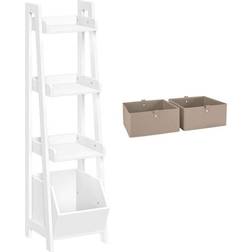 Home Kids 4-Tier 13in Ladder Shelf with Organizer