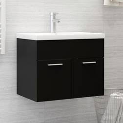 vidaXL Mobile Bagno Con Lavabo Integrato Nero