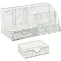 Relaxdays Desk Organiser Modern Look 13 x 28 x 14 cm White
