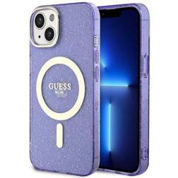 Guess iPhone 14 Plus Mobilskal MagSafe Glitter Guld Lila