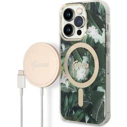 Guess schutzhülle für apple iphone 14 pro hard case jungle magsafe cover etui