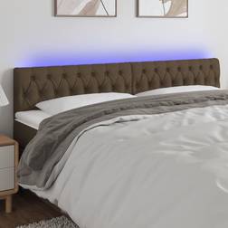 vidaXL LED-lys 200x7x78/88 stof mørkebrun Sengegavl