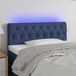 vidaXL LED blå 100 tyg Sänggavel