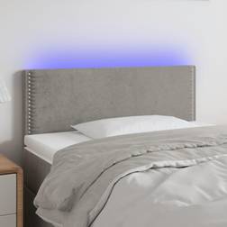 vidaXL LED ljusgrå sammet Sänggavel