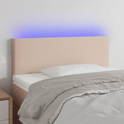 vidaXL LED cappuccino 90x5x78/88 konstläder Sänggavel