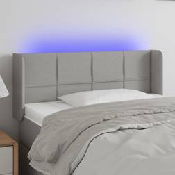 vidaXL LED Ljusgrå 103 x 16 x 78/88 cm Sänggavel