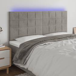 vidaXL a LED Grigio Chiaro 200x5x118/128 cm Testiera
