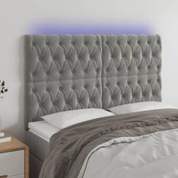 vidaXL À LED Meuble De Chambre À Coucher 144x7x118/128 cm Velours Tête de lit