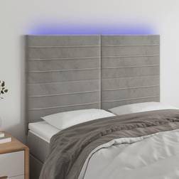 vidaXL LED ljusgrå sammet Sänggavel