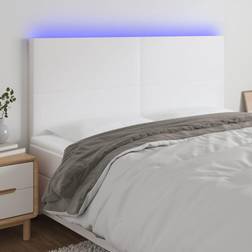 vidaXL À LED Meuble De Chambre À Coucher Accessoire Double 200x5x118/128 cm Similicuir Tête de lit