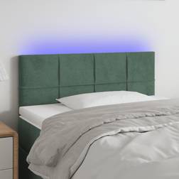 vidaXL LED Mörkgrön 90x5x78/88 cm Sammet Sänggavel