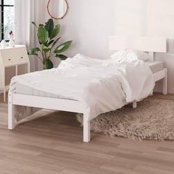 vidaXL Bed Frame White Solid Pine