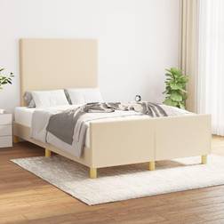 vidaXL Bettgestell Stoff Creme Kopfteil