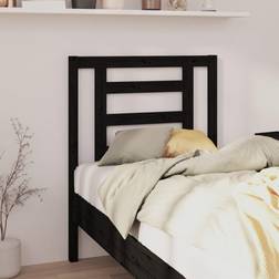 vidaXL Per Letto Nera 81x4x100 cm In Legno Massello Di Pino Testiera