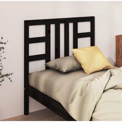 vidaXL De Cama Madera Maciza De Pino Negro 96x4x100 cm Cabecero