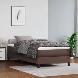 vidaXL de Lit Rembourré 90x200x20 cm Matelas de Lit Rembourré Lit Simple Adulte Meuble de Chambre Coucher Marron Matelas à Ressorts