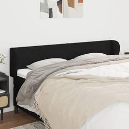 vidaXL Med Kanter Svart 203x23x78/88 cm Tyg Sänggavel