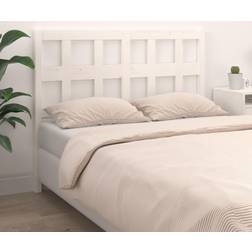 vidaXL De Cama Madera Maciza De Pino Blanco 155.5x4x100 cm Cabecero