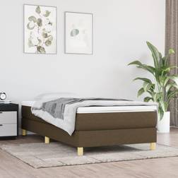 vidaXL Estructura De Cama Box Spring Tela Marrón Oscuro 100x200 cm