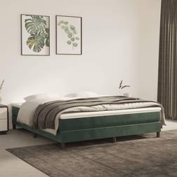 vidaXL de Lit Rembourré Lit Double Adulte Meuble de Chambre Coucher Vert 180x200x20 cm Matelas à Ressorts