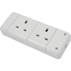 Loops 13A 2 Way Dual Gang Trailing UK Socket Mains Power Extension Connector Block