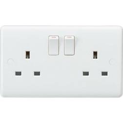 Knightsbridge Curved Edge 13A 2G SP Switched Socket