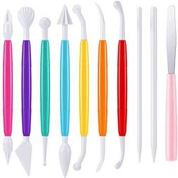 Outus 10 pieces plastic clay tools ceramic pottery tool kit for shaping and s