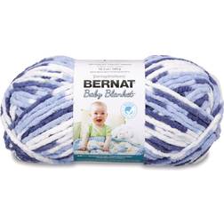 Bernat Super Bulky 100% Polyester White and Blue Yarn 220 yd