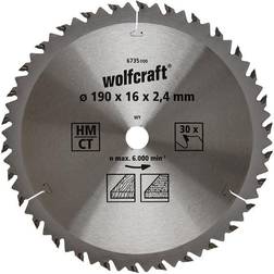 Wolfcraft 6735000 190 x 16 x 2.4mm CT Circular Saw Blade with 30 Teeth Brown Series