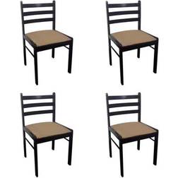 vidaXL Rubberwood Solid Køkkenstol 81cm 4stk