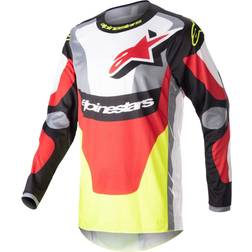 Alpinestars Crosstrøje Fluid Agent, Sort/Mars Rød/Neongul